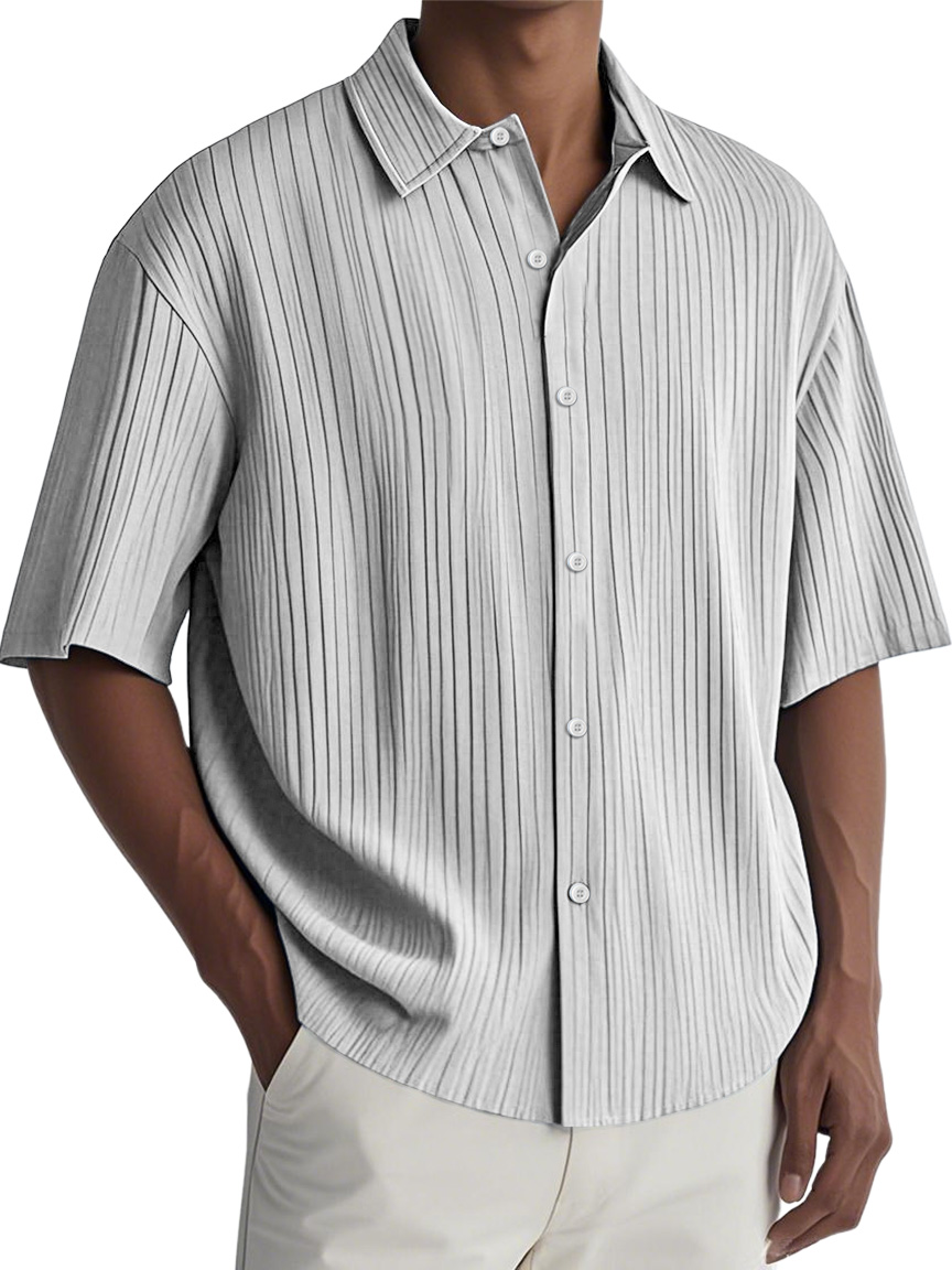 Men's Daily Ripped Casual Comfortable Solid Color Short-sleeved Shirt