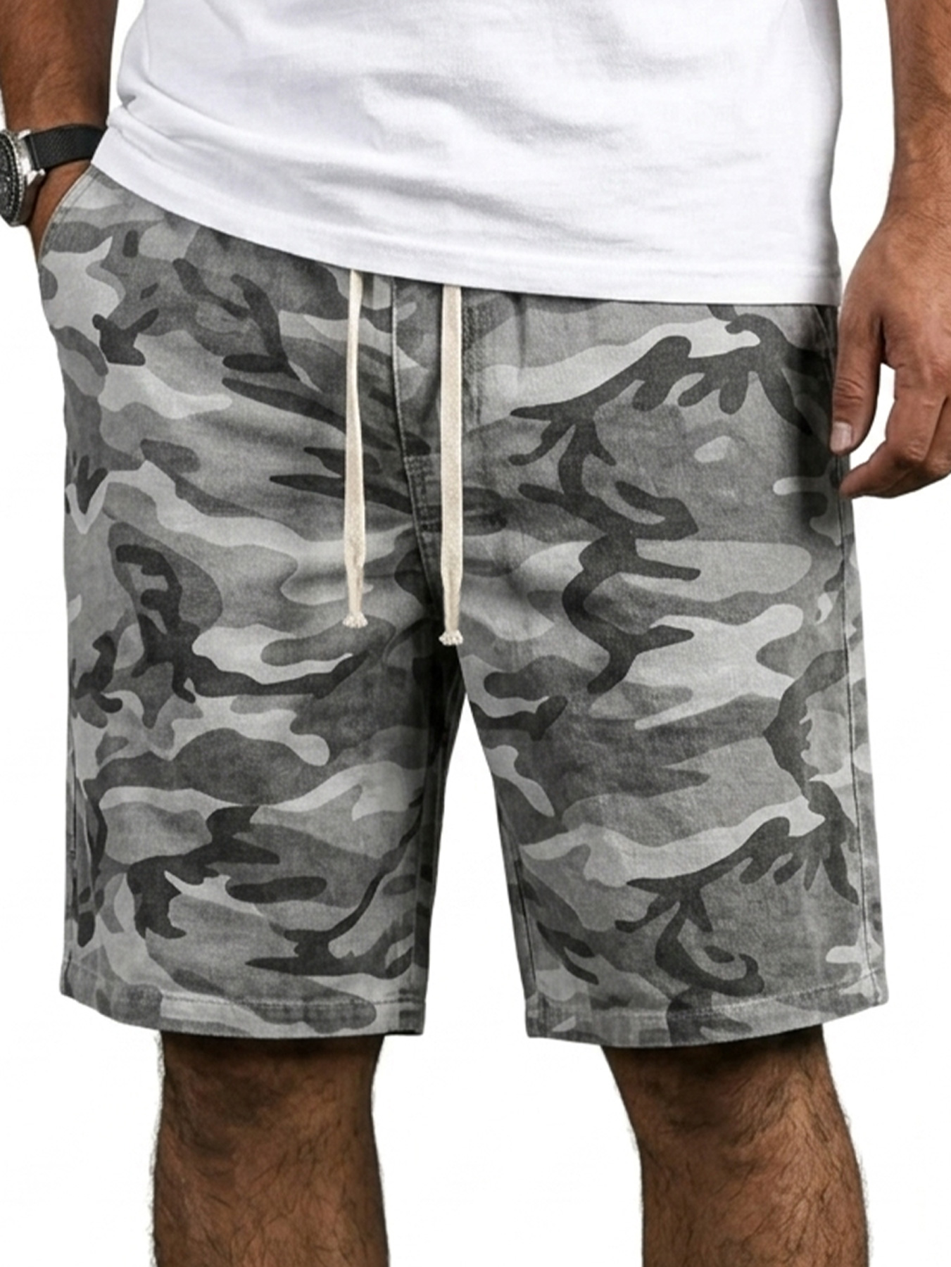 Men's Workwear Camouflage Multi-pocket Casual Shorts