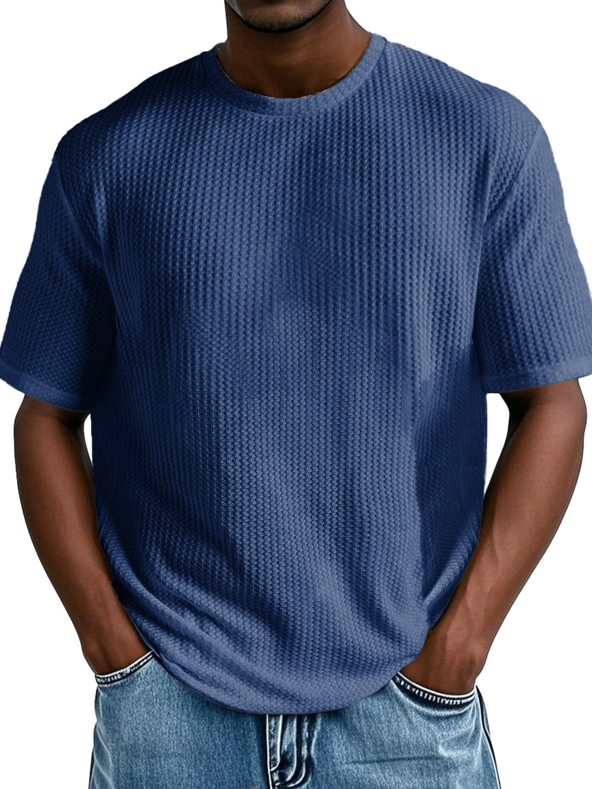 Men's Fashion Casual Short-sleeved Jacquard Fabric T-shirt