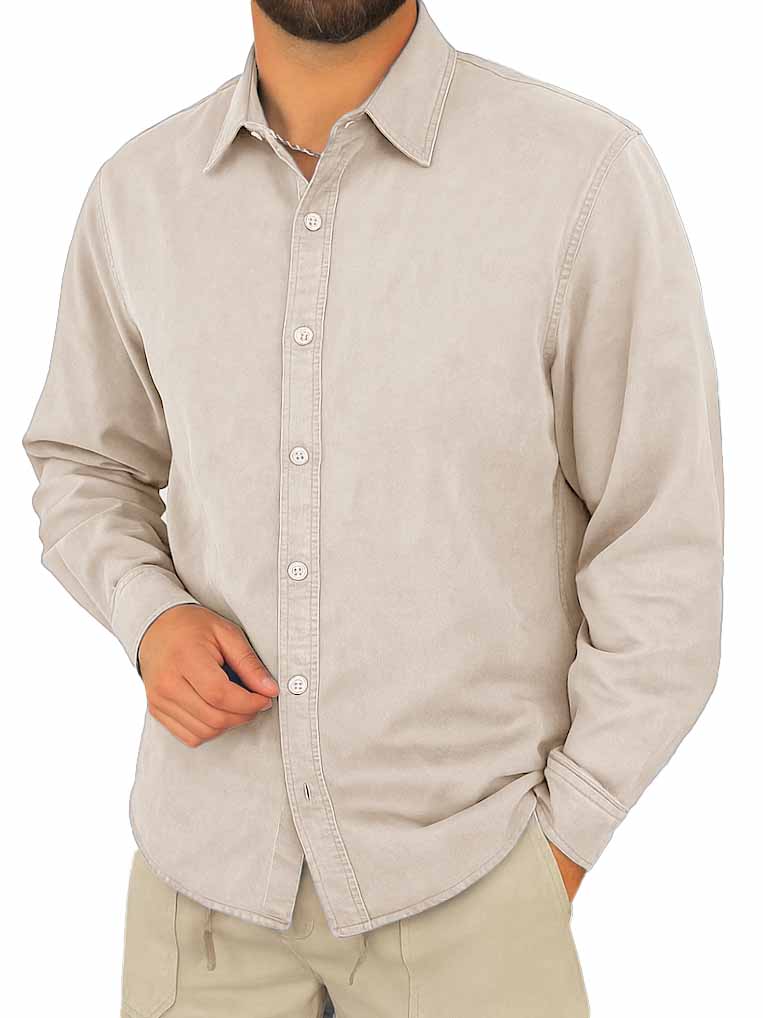 Men's Stylish Casual Lapel Long-sleeved Shirt