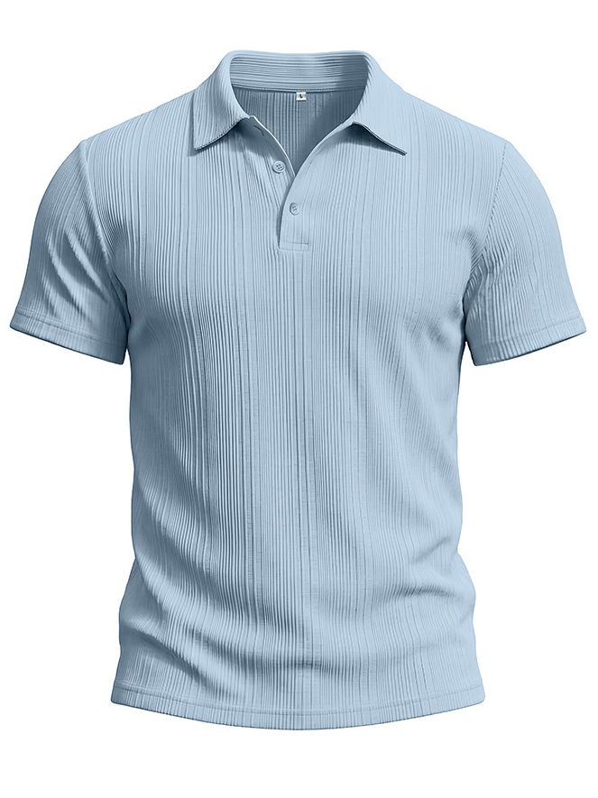 Men's Striped Jacquard Short-Sleeve Polo Shirt
