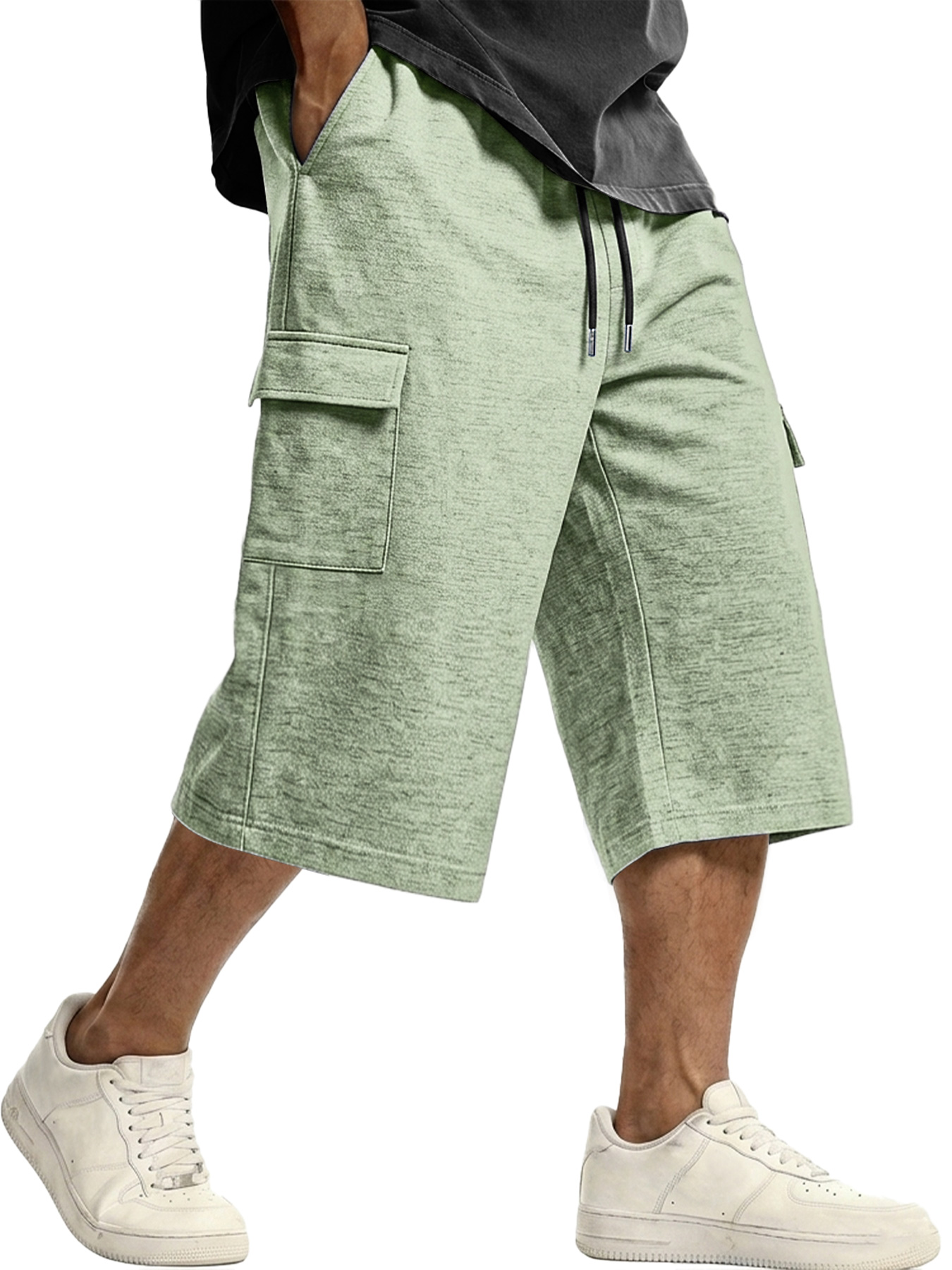 Men's Casual Comfortable Multi-pocket Cropped Loose Shorts