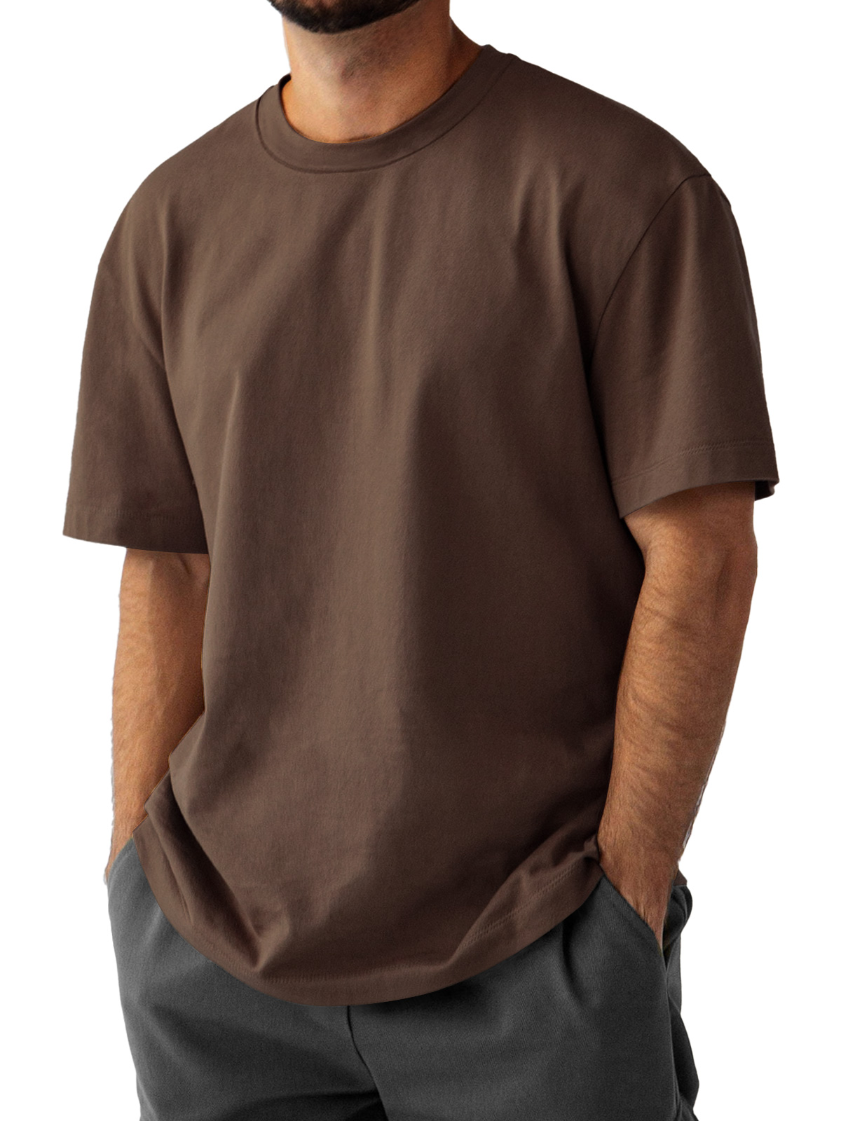 Men's Daily Pure Cotton Round Neck Casual Comfortable Short Sleeve T-shirt