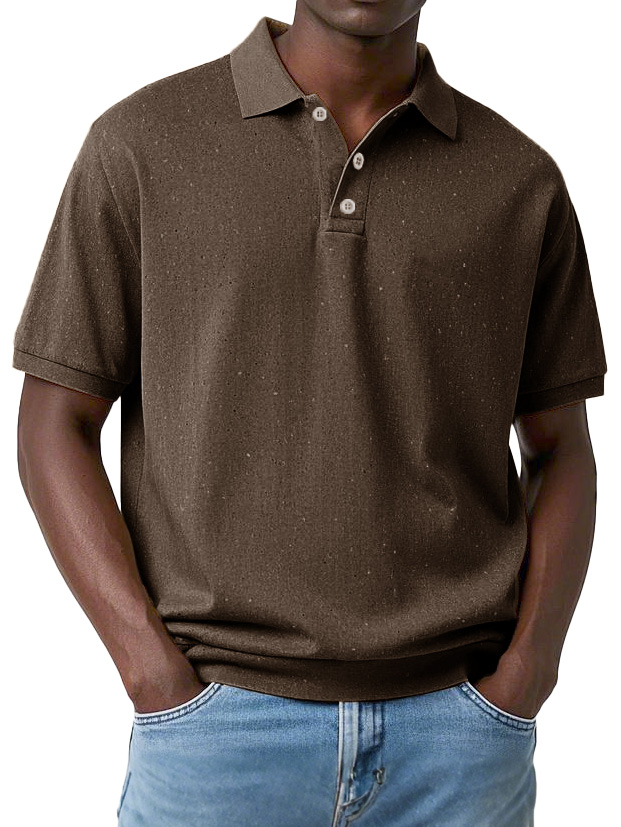 Men's Fashion Retro Distressed Lapel Short Sleeve Polo Shirt
