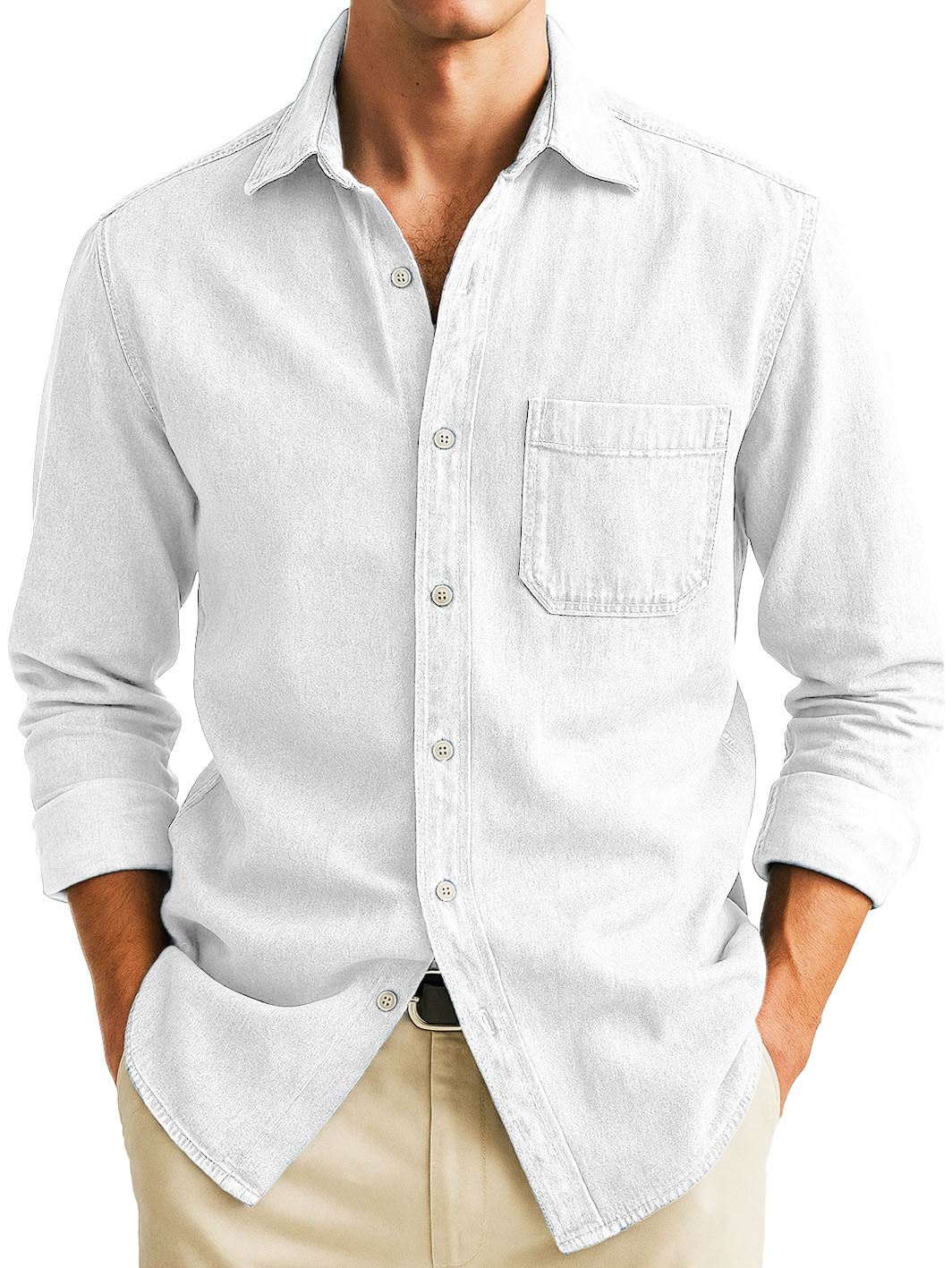 Men's Stylish Casual Retro Outdoor Pocket Long-sleeved Lapel Polo Shirt