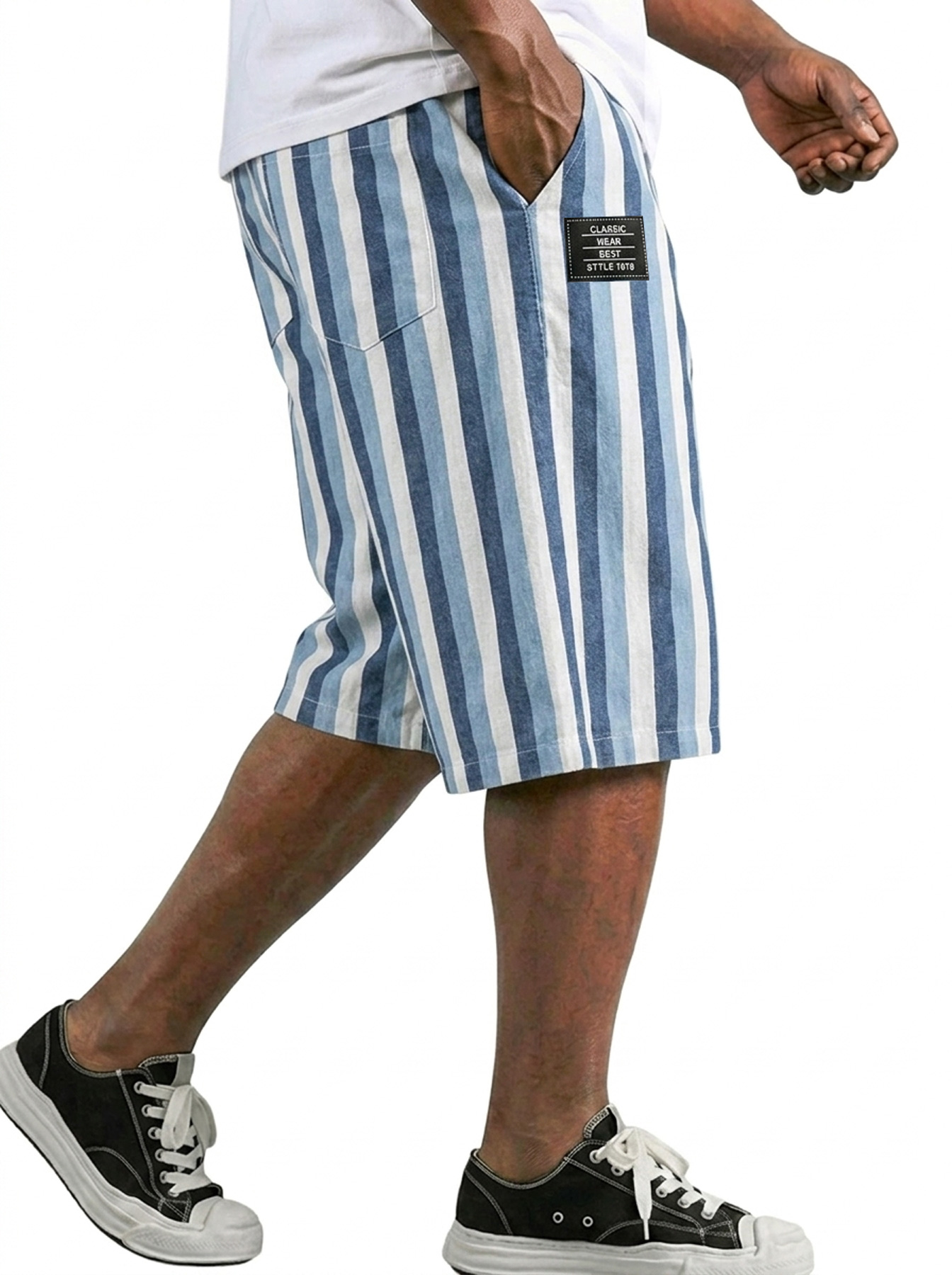 Men's Fashion Striped Casual Loose Shorts