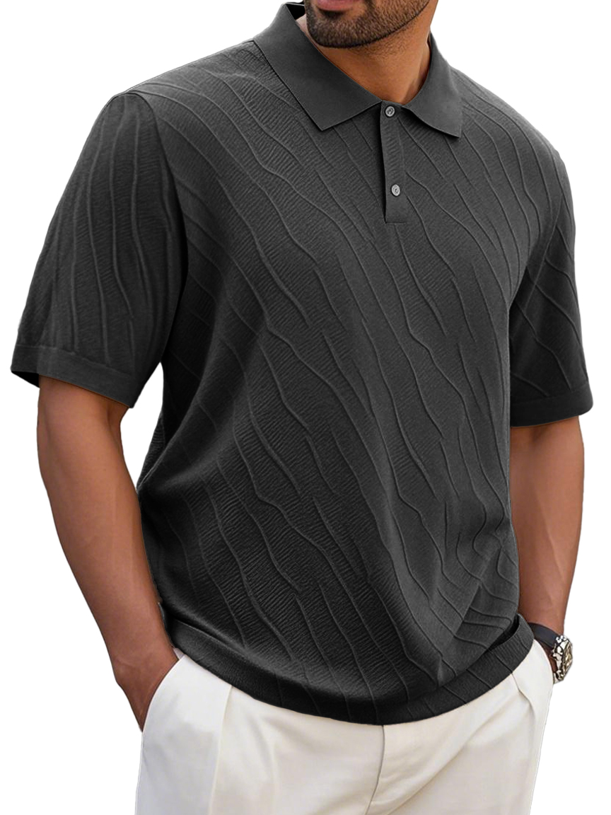 Men's Fashion Casual Short-sleeved Lapel Polo Shirt