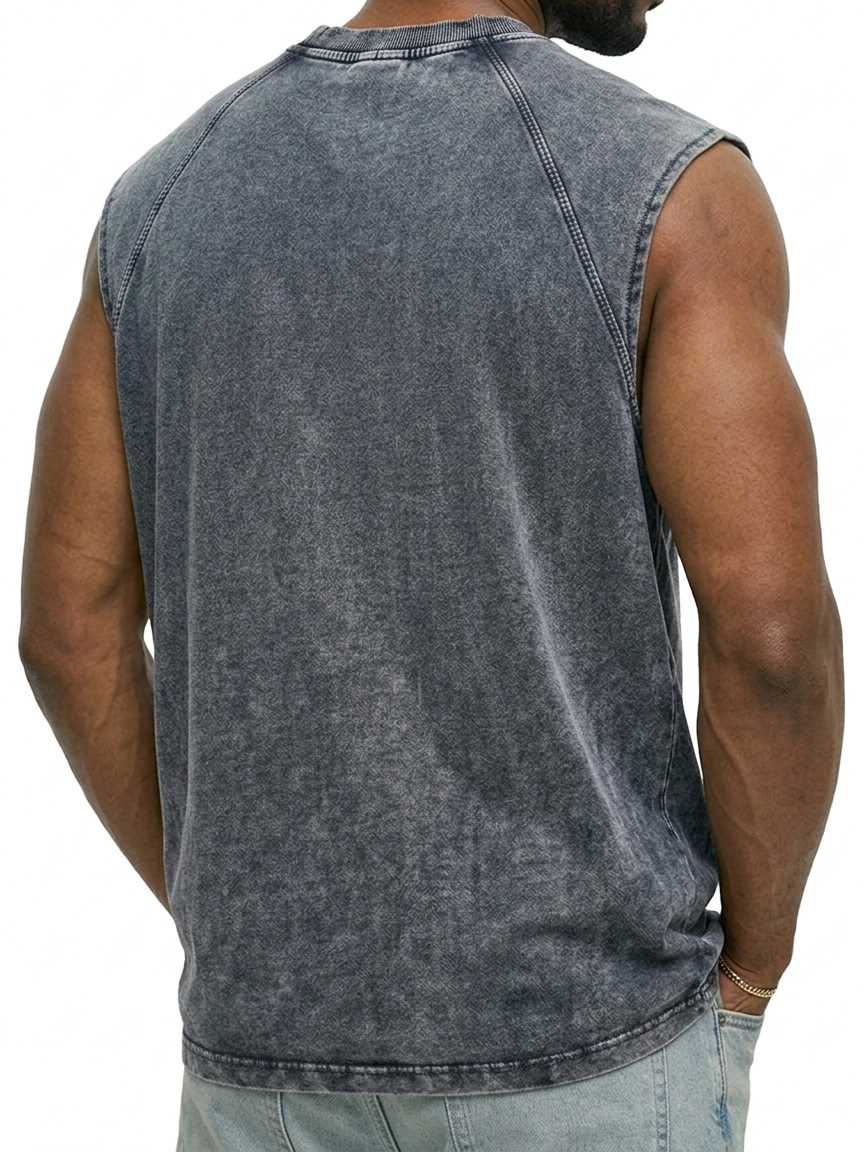 Men's Retro Raglan Round Neck Casual Sleeveless Vest