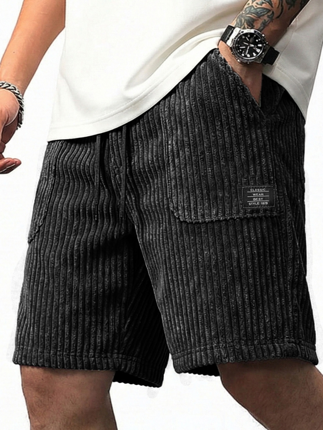 Men's Fashion Retro Multi-Pocket Loose Shorts