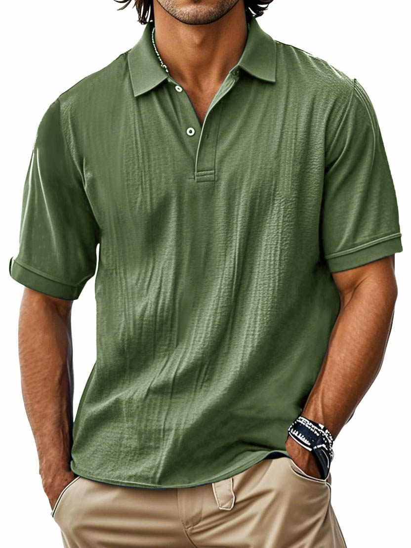 Men's Fashion Retro Lapel Pocket Polo Shirt