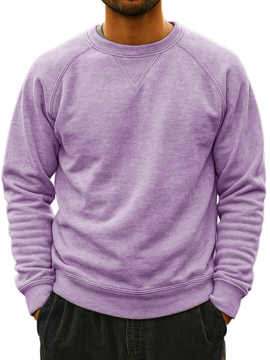 Men's Fashionable Daily Casual Round Neck Raglan Sweatshirt