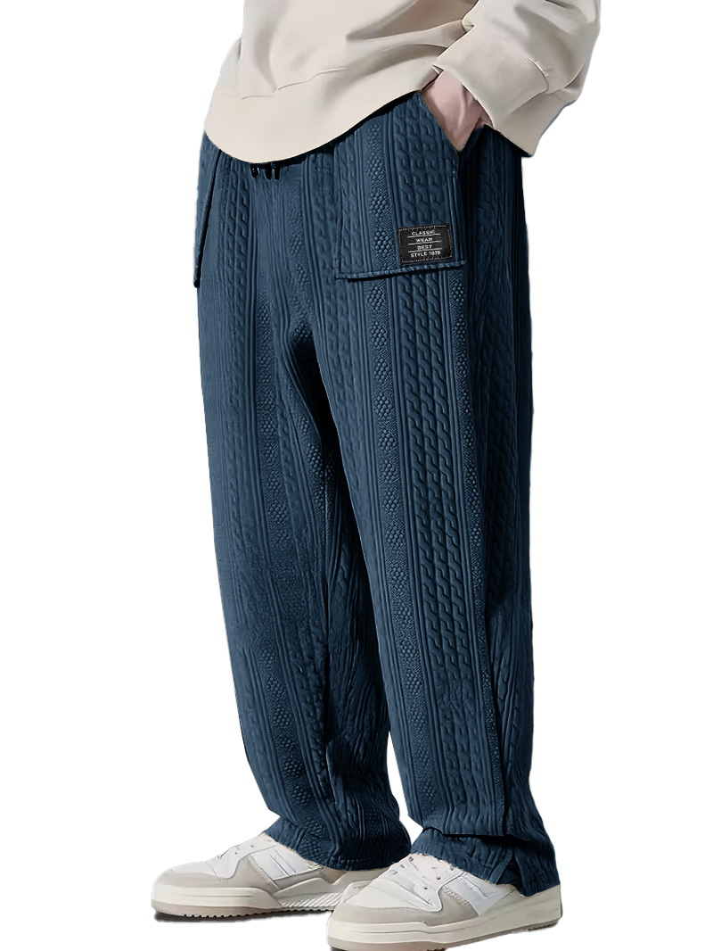 Men's clothing fashionable casual jacquard fabric loose pants