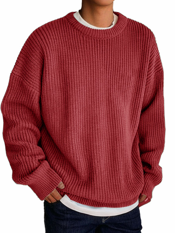 Men's Fashionable Casual Loose Round Collar Long-sleeve Sweater
