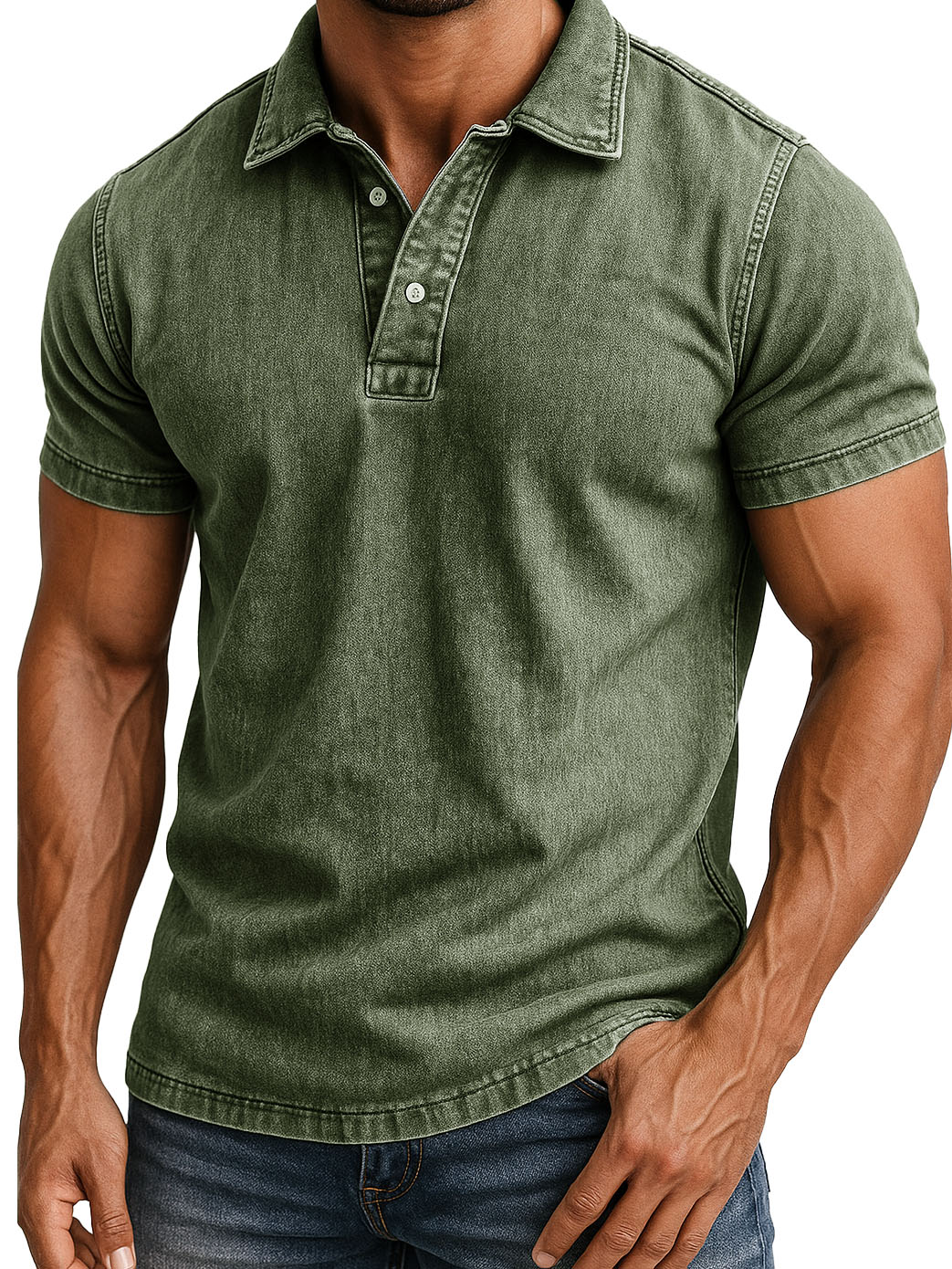 Men's Fashion Outdoor Retro Distressed Short-sleeved Polo Shirt