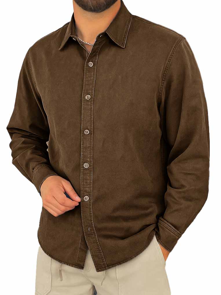 Men's Stylish Casual Lapel Long-sleeved Shirt