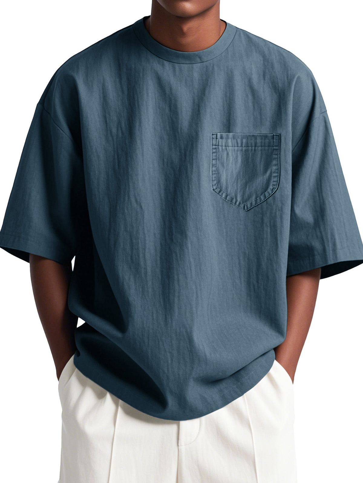 Men's Fashion Casual Loose Pocket Short Sleeve T-Shirt