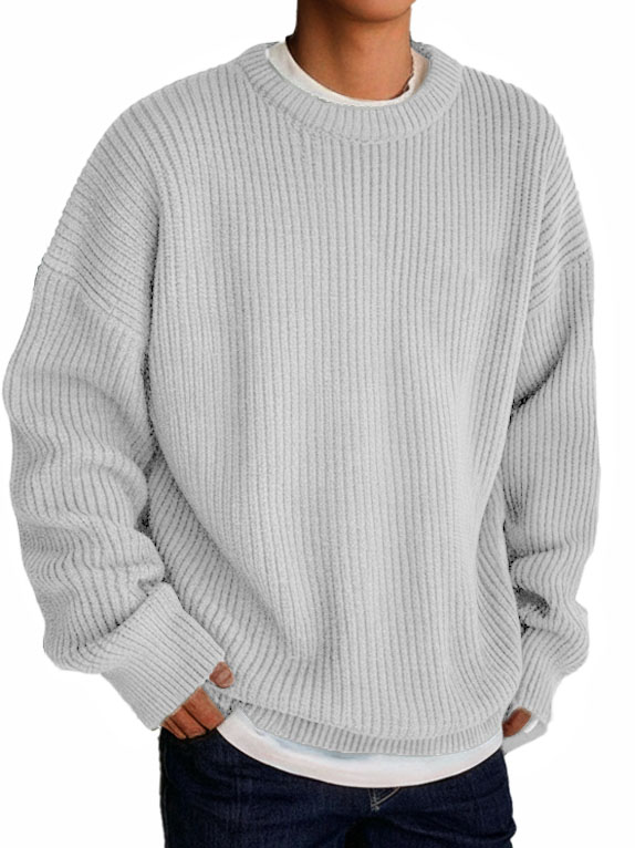 Men's Fashionable Casual Loose Round Collar Long-sleeve Sweater