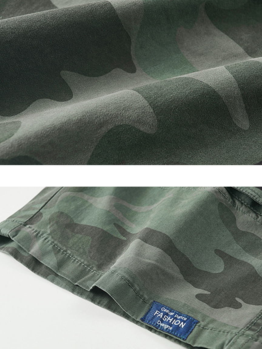 Men's Cotton Patch Pocket Camouflage Casual Work Shorts
