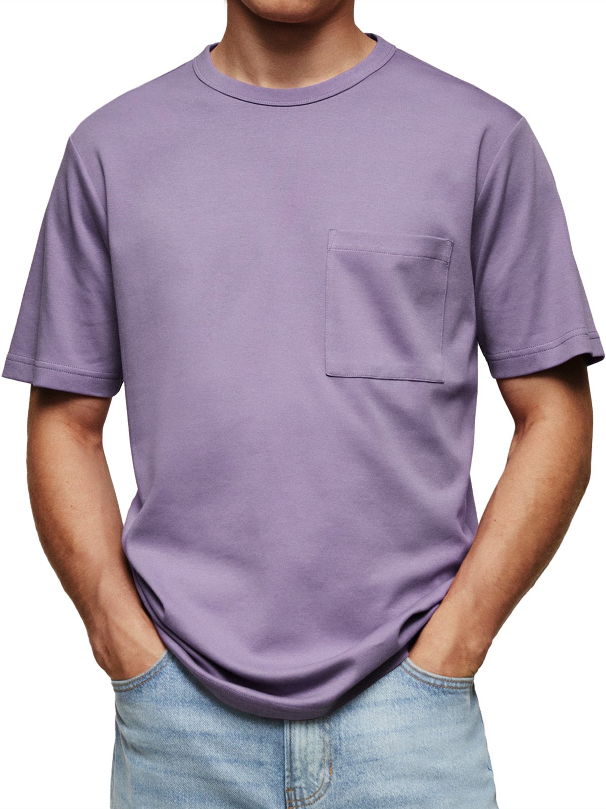 Men's Everyday Round Neck Casual Pocket Comfortable Short Sleeve T-Shirt
