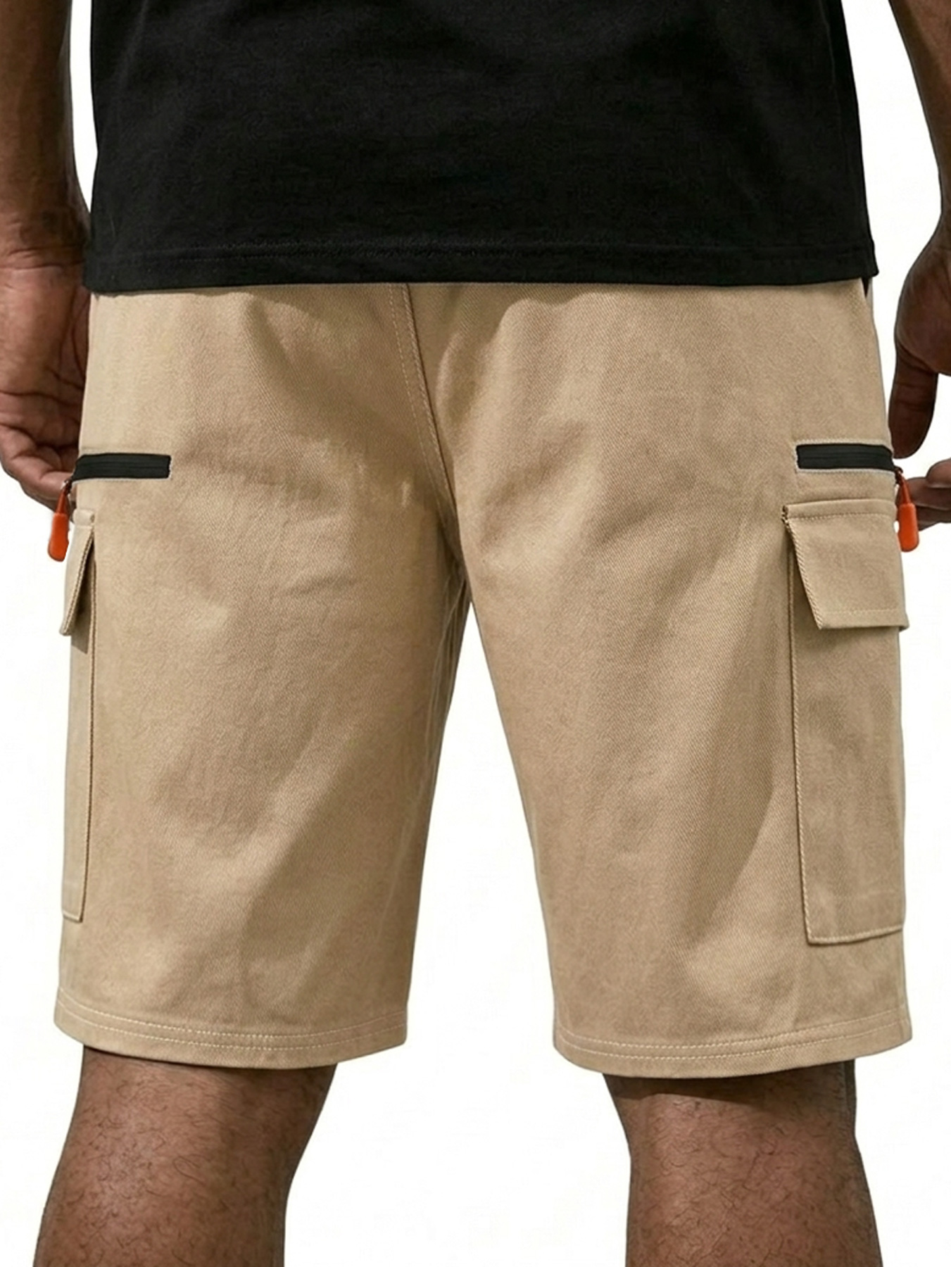 Men's Zippered Multi-Pocket Casual Cargo Shorts