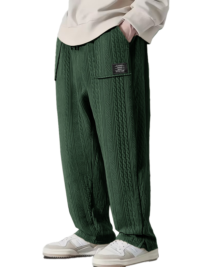 Men's clothing fashionable casual jacquard fabric loose pants