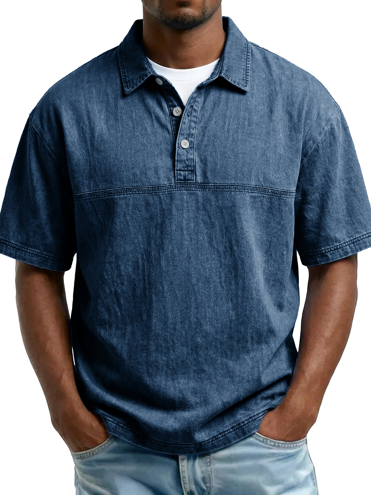Men's Retro Loose Casual Short-Sleeve Polo Shirt