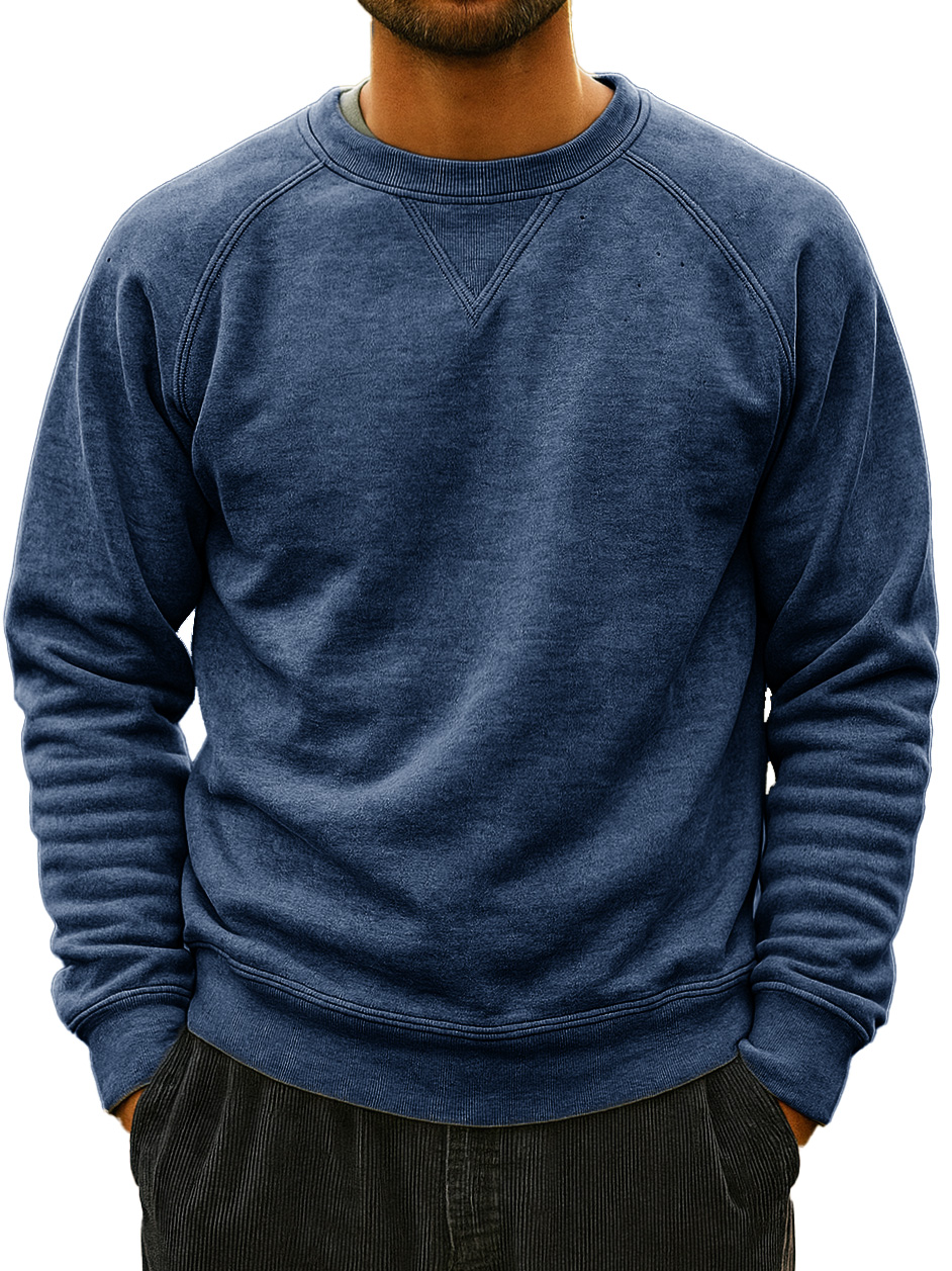 Men's Fashionable Daily Casual Round Neck Raglan Sweatshirt