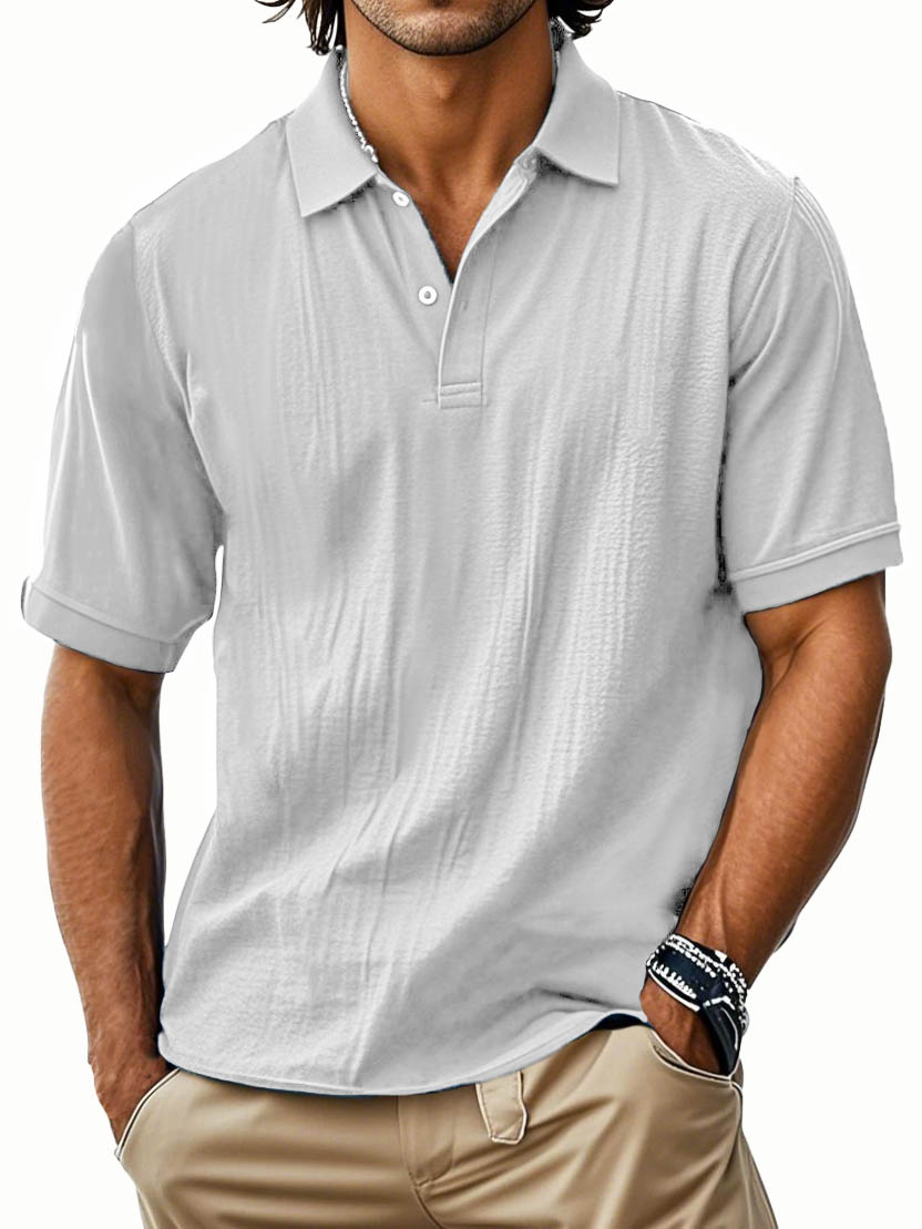 Men's Fashion Retro Lapel Pocket Polo Shirt