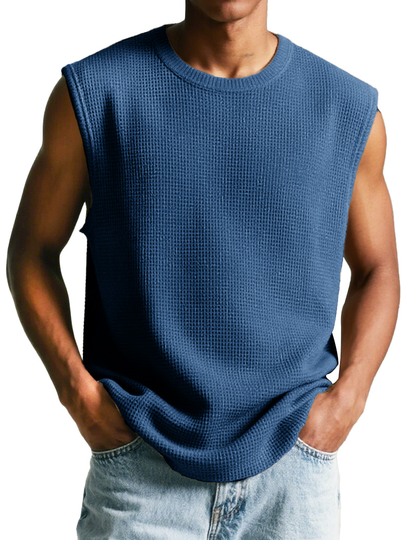Men's Stylish Lounge Waffle Sleeveless T-shirt