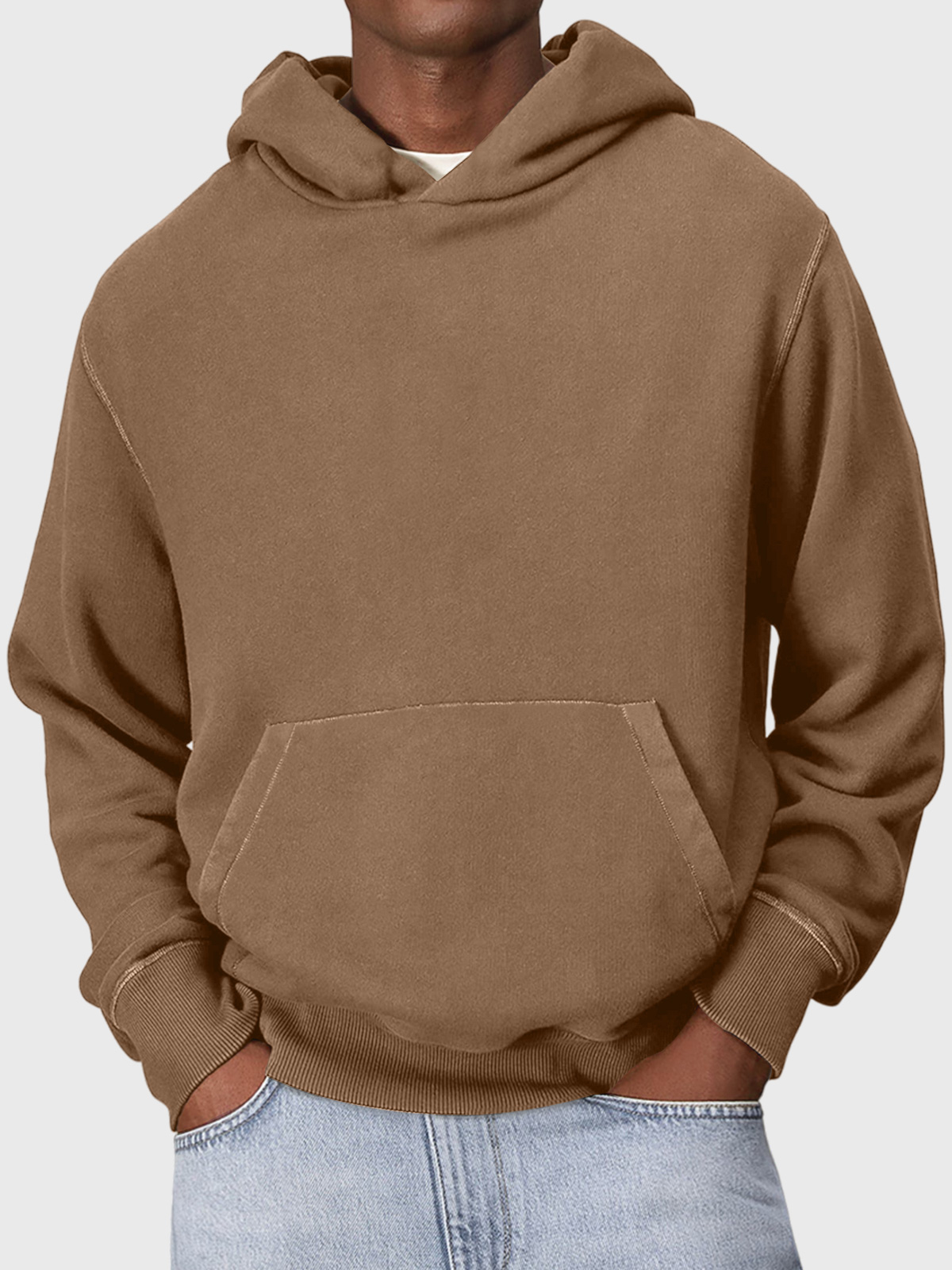 Men's Casual Hooded Solid Color Comfortable Sweatshirt