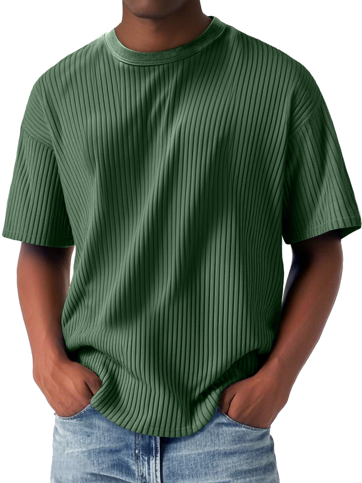 Men's Daily Casual Round Neck Solid Color Short-sleeved T-shirt