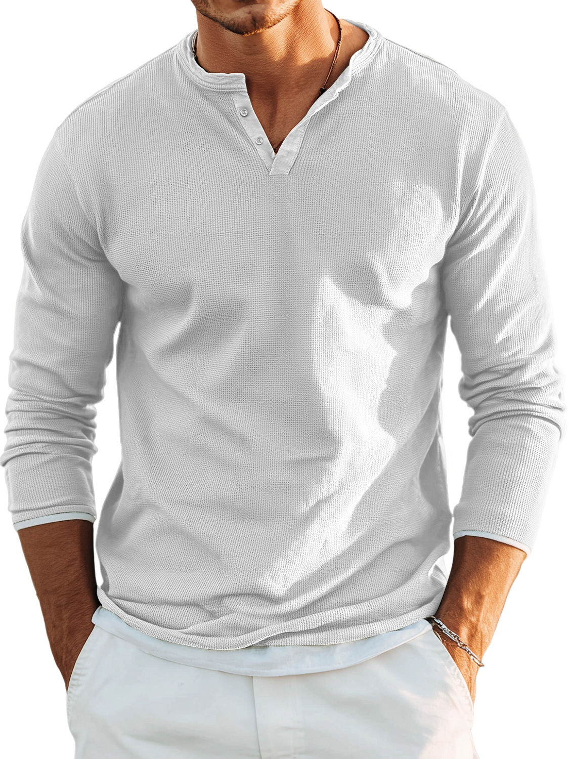 Men's Retro Casual Button Up Comfortable Solid Color Short Sleeve Henley Shirt