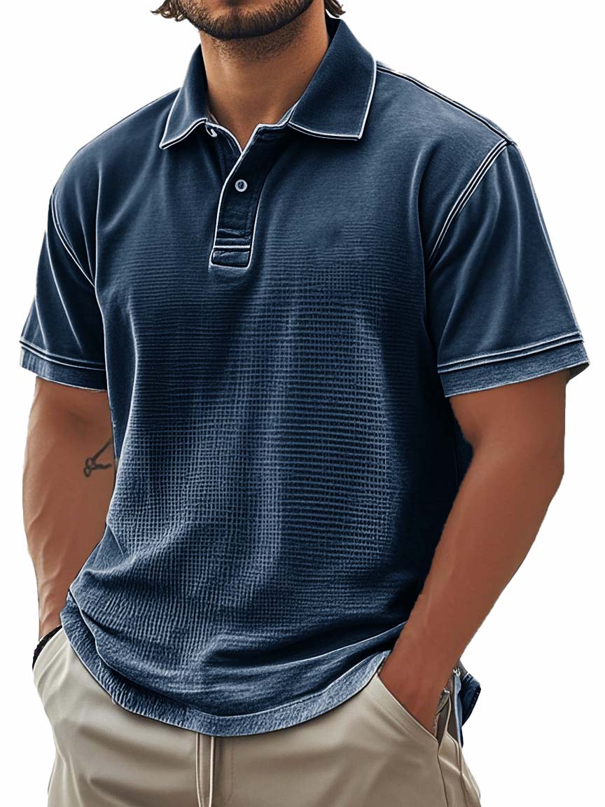 Men's Retro Fashion Workwear Lapel Short-sleeved Polo Shirt