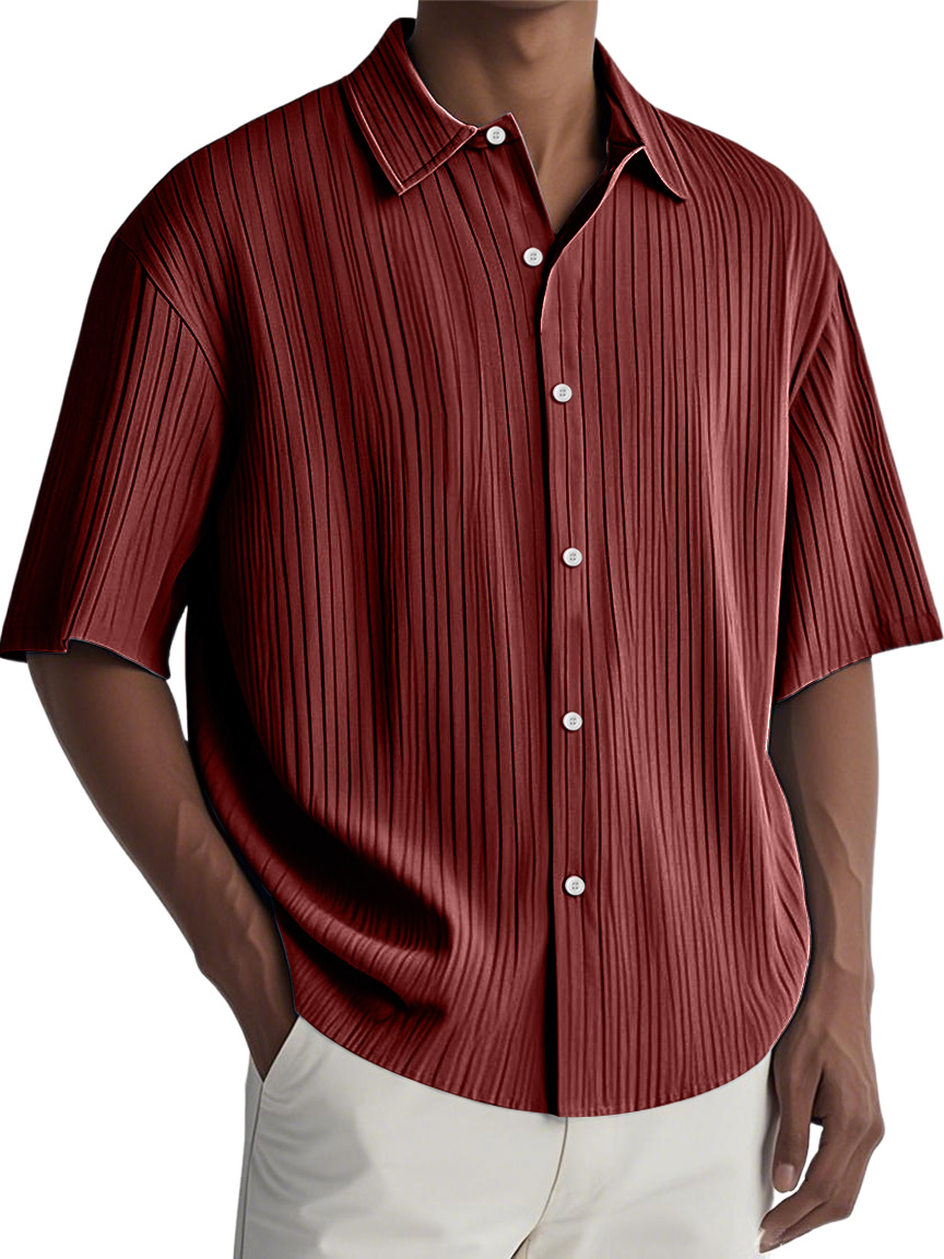 Men's Daily Ripped Casual Comfortable Solid Color Short-sleeved Shirt
