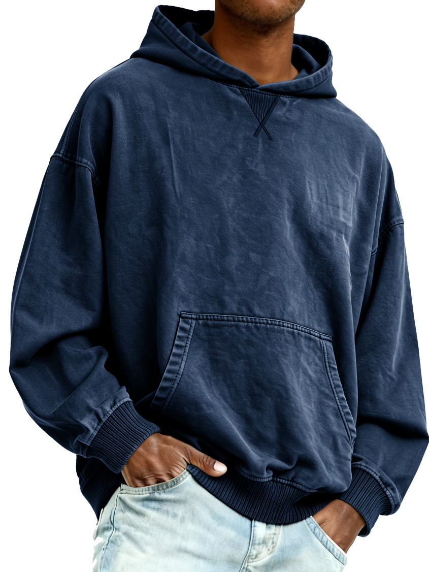 Men's Vintage Fashion Distressed Long-sleeved Hooded Sweatshirt