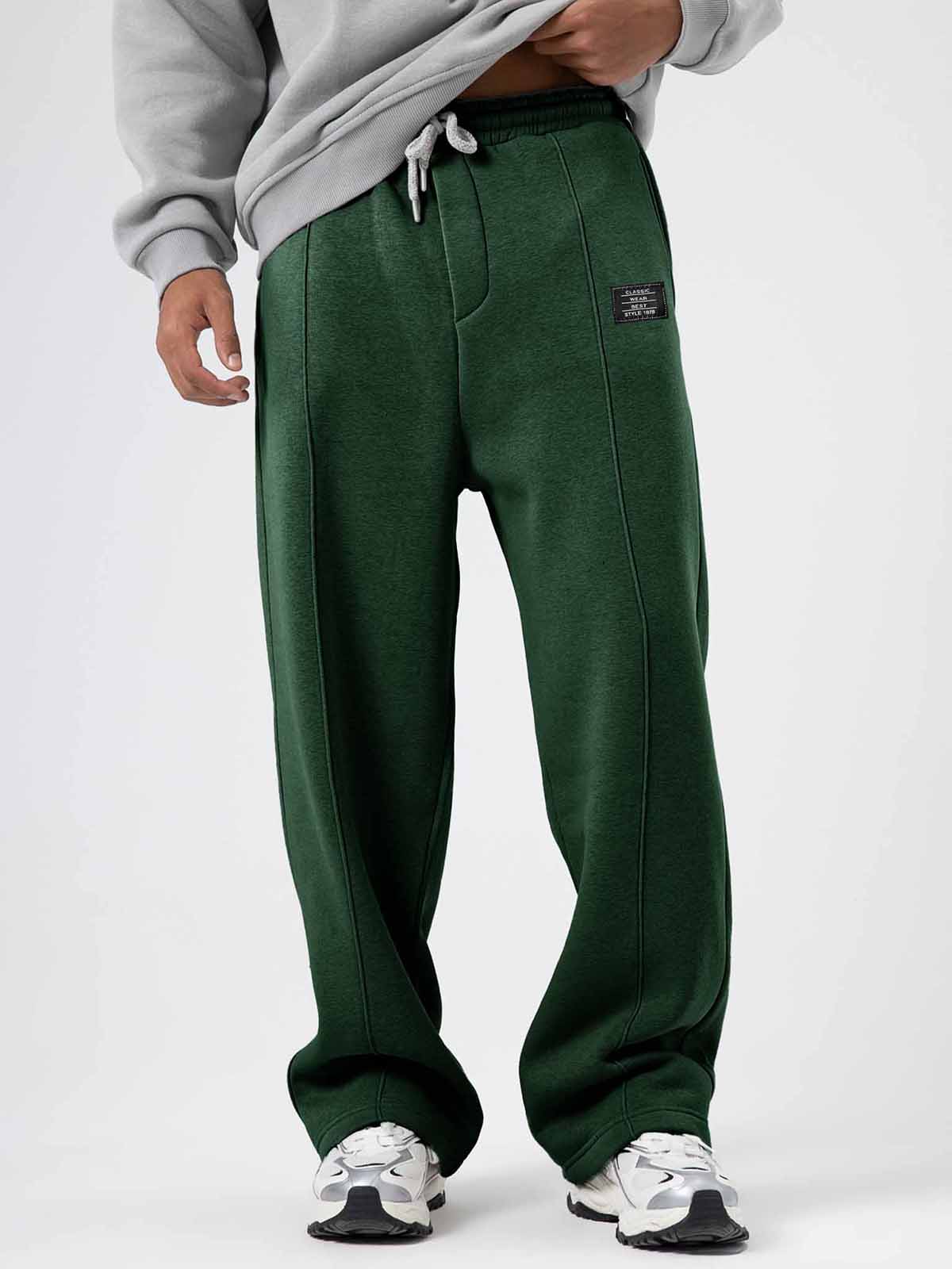 Men's Fashion Sporty Loose Logo Drawstring Pocket Trousers