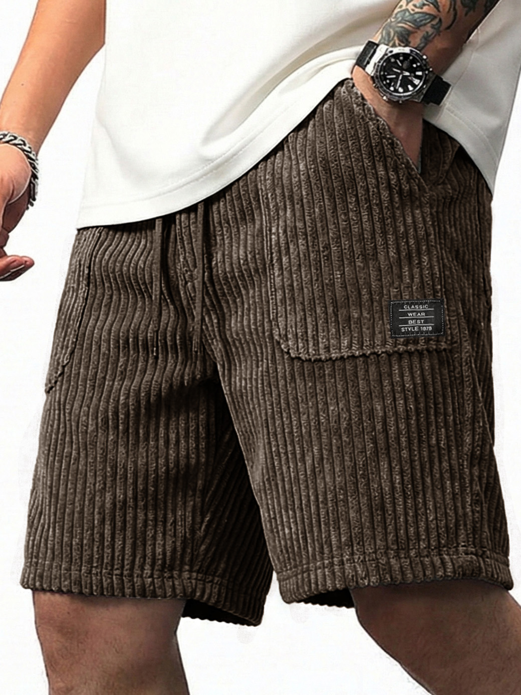 Men's Fashion Retro Multi-Pocket Loose Shorts