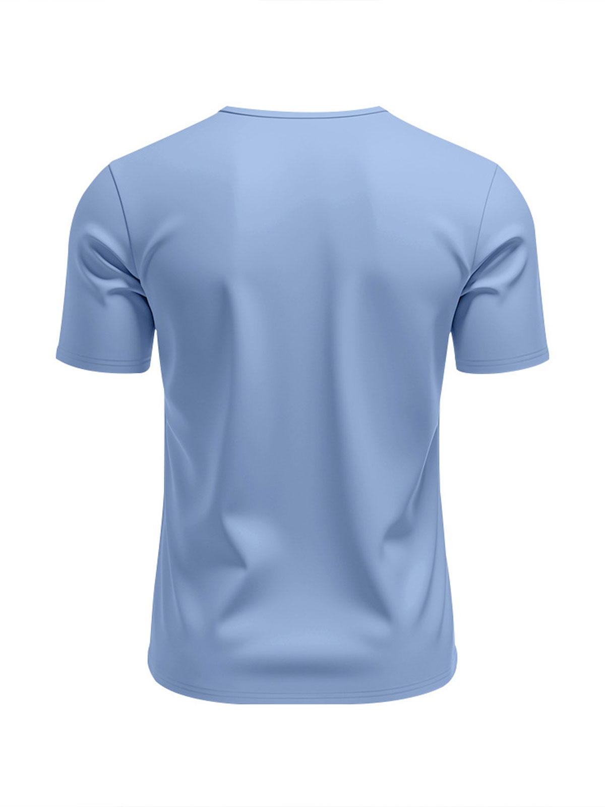 Men's Casual V-neck Solid Color Comfortable Short-sleeved T-shirt