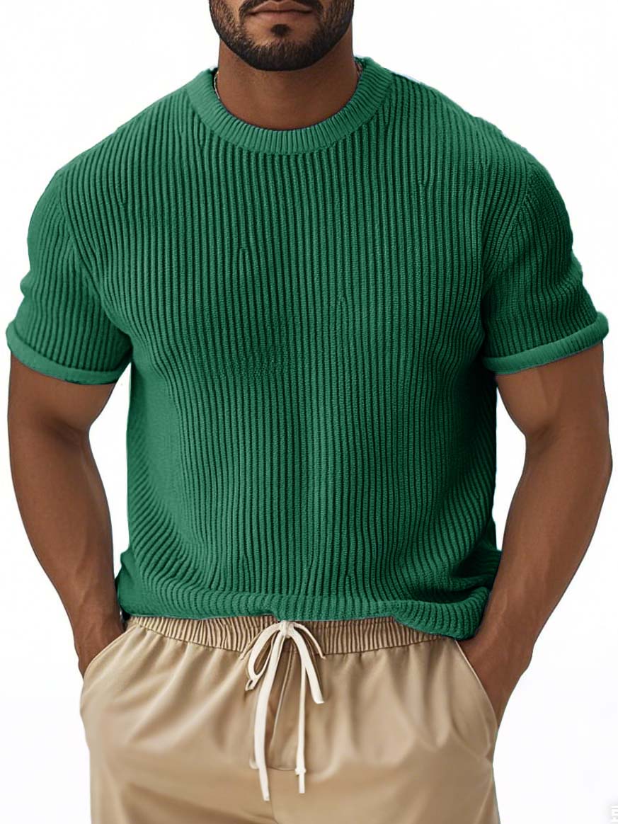 Men's Fashion Street Stripe Short-sleeved T-shirt