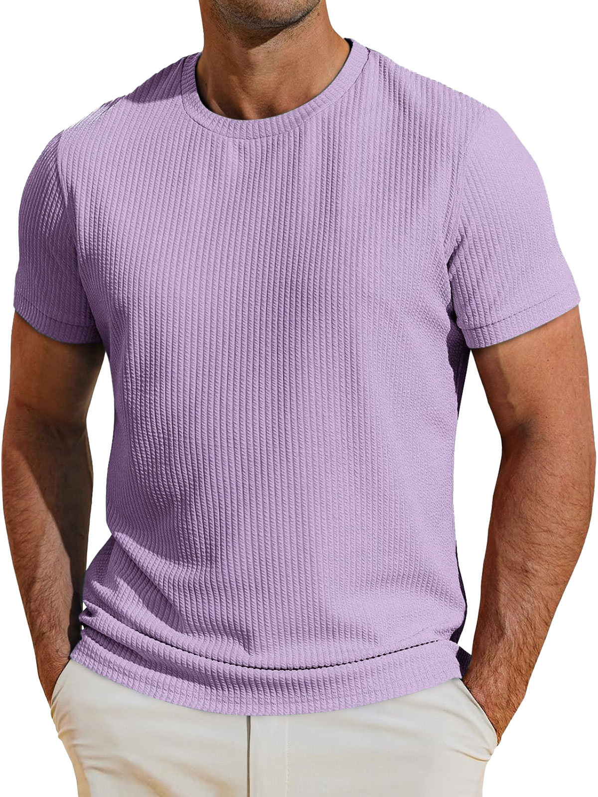Men's Daily Round Neck Casual Solid Color Short-sleeved T-shirt