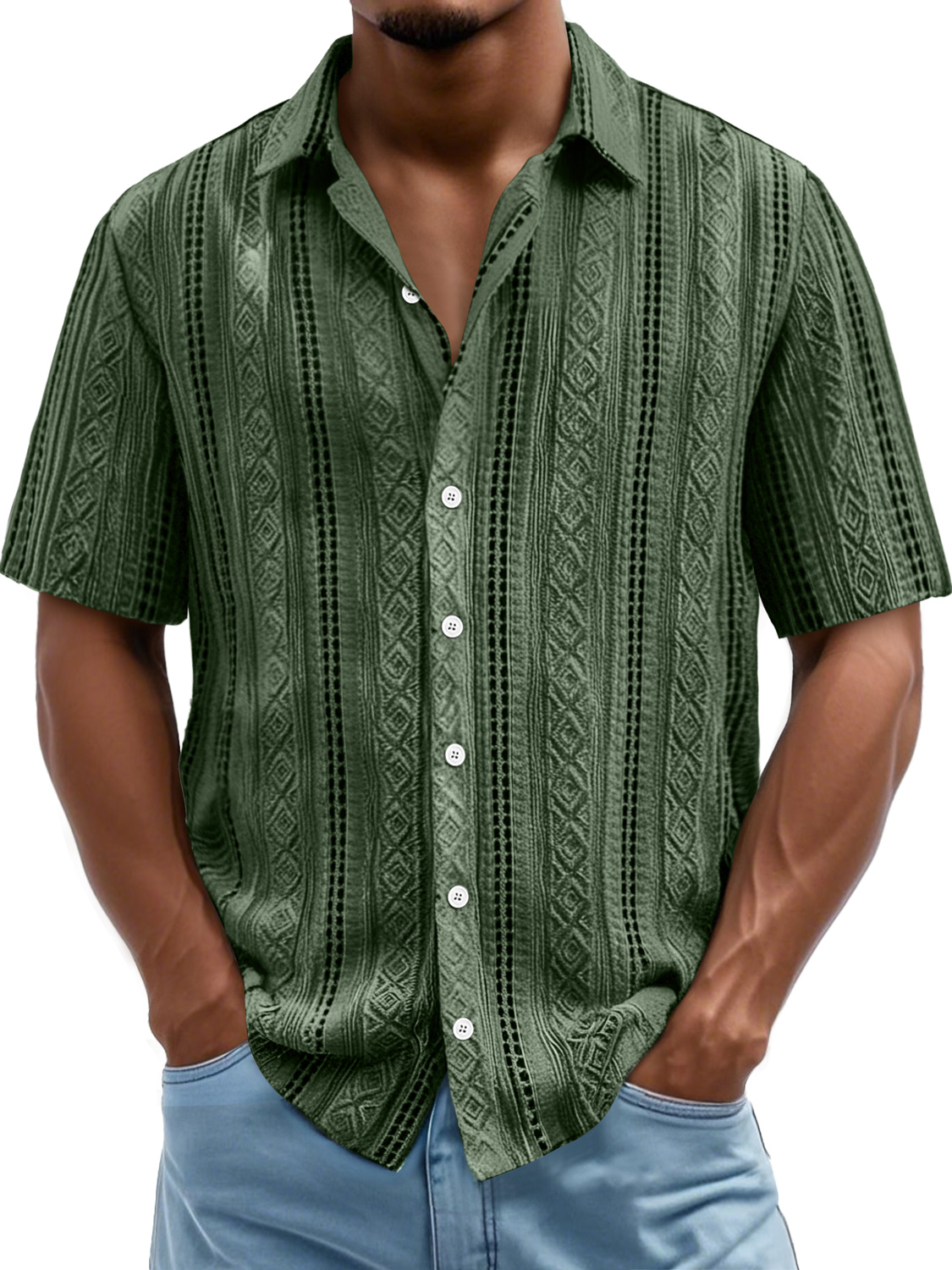 Men's Daily Simple Texture Casual Short-sleeved Shirt