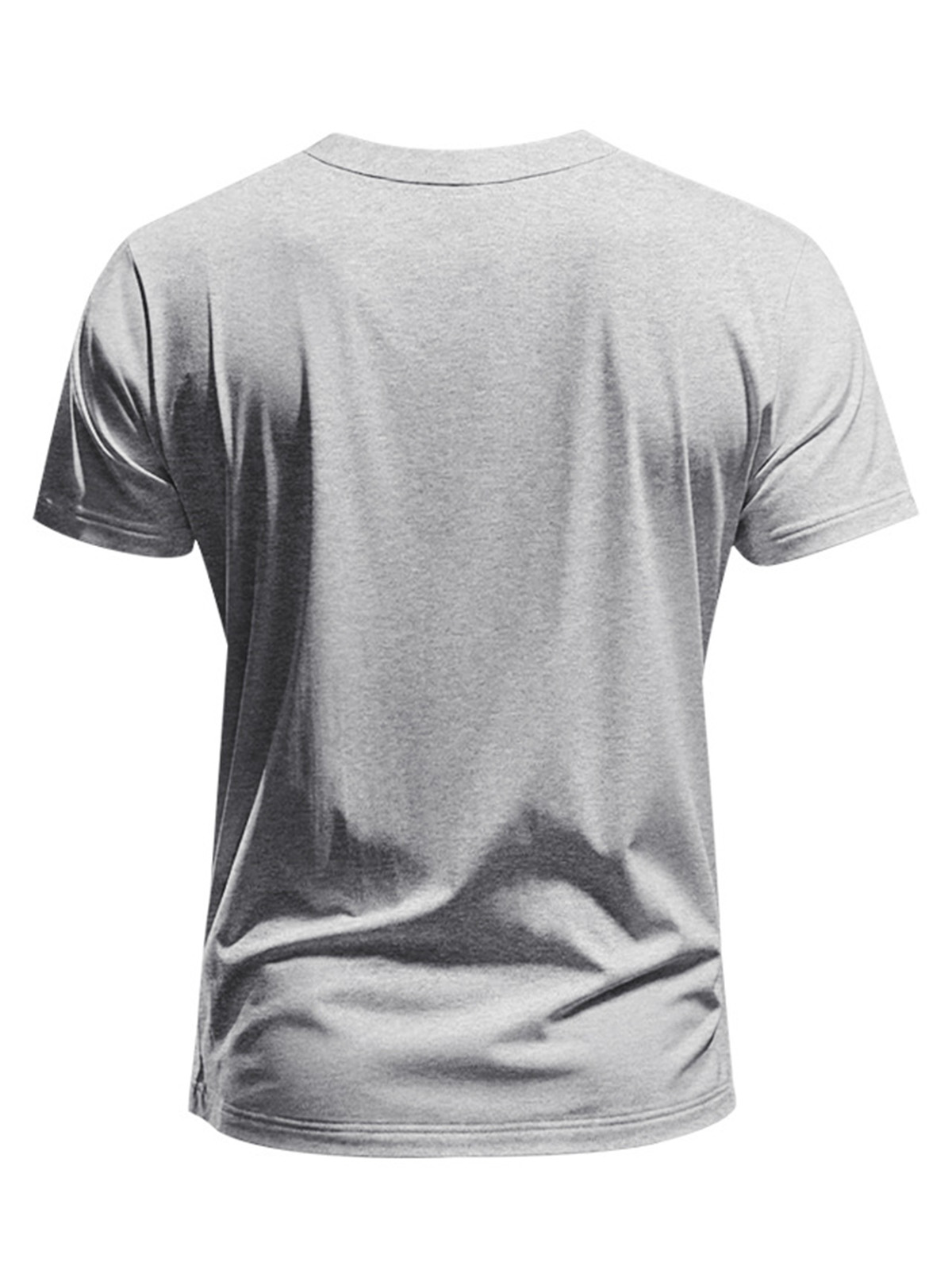 Men's Summer Solid Color Comfortable V-neck Short-sleeved T-shirt