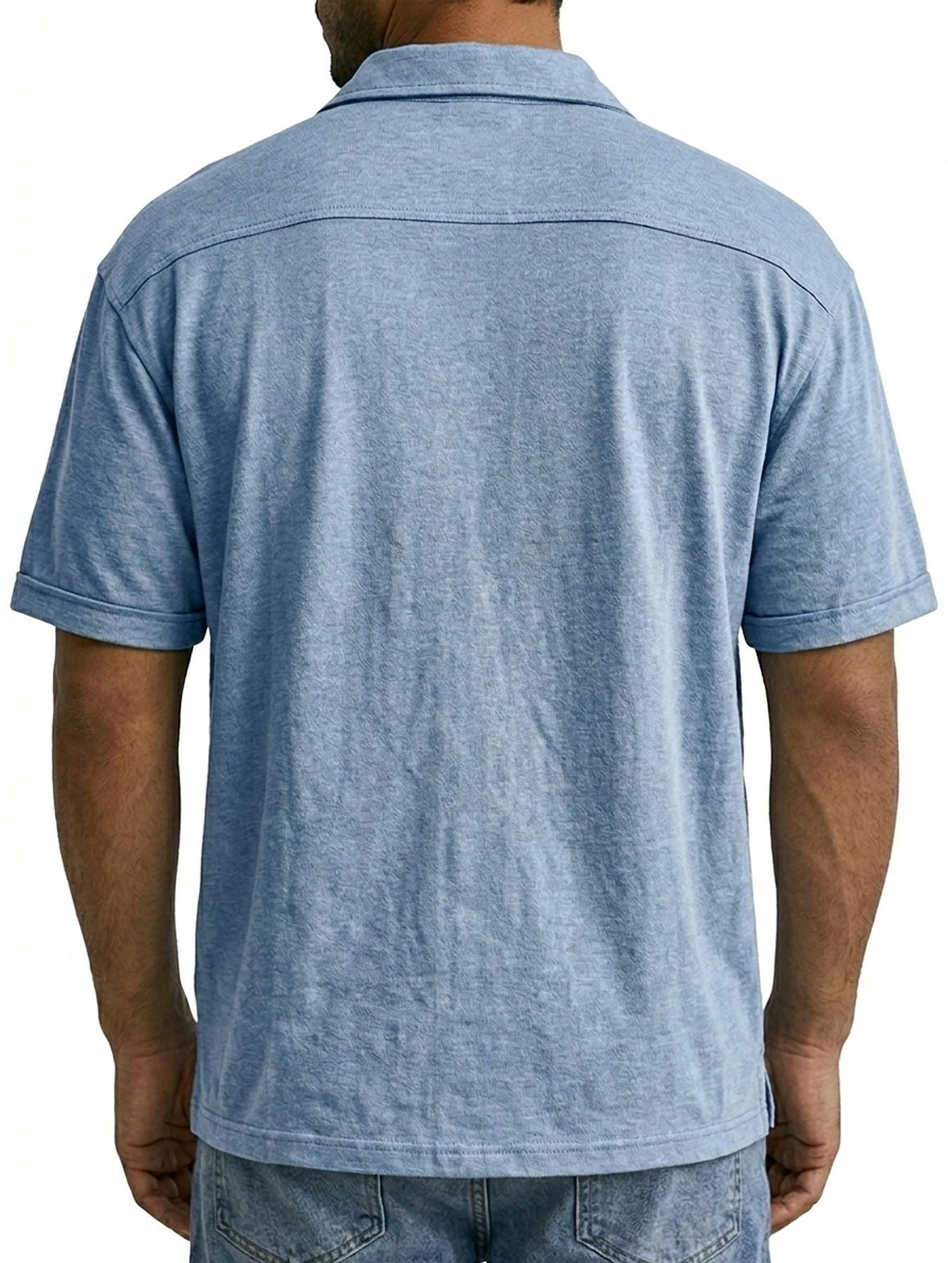 Men's Deconstructed Design Collared Casual Comfortable Short-sleeved Shirt