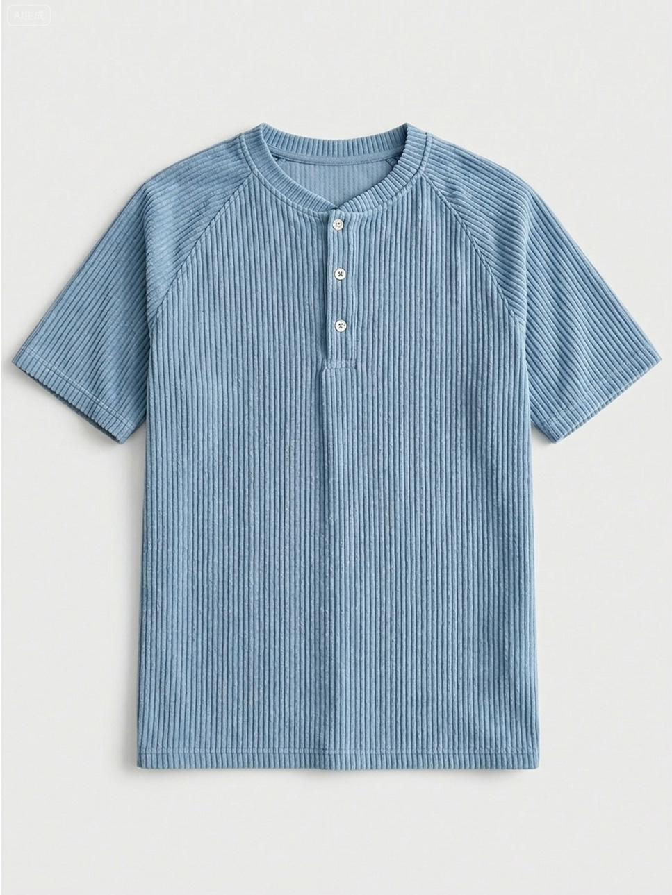 Men's Retro Corduroy Raglan Casual Short-Sleeve Henley Shirt