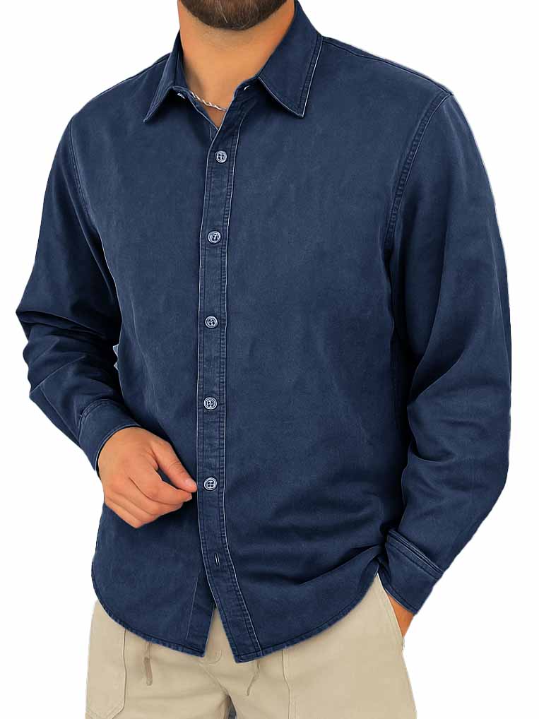 Men's Stylish Casual Lapel Long-sleeved Shirt