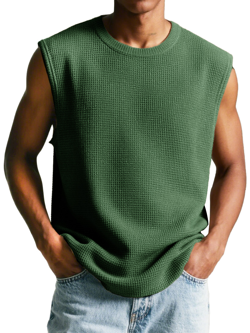 Men's Stylish Lounge Waffle Sleeveless T-shirt