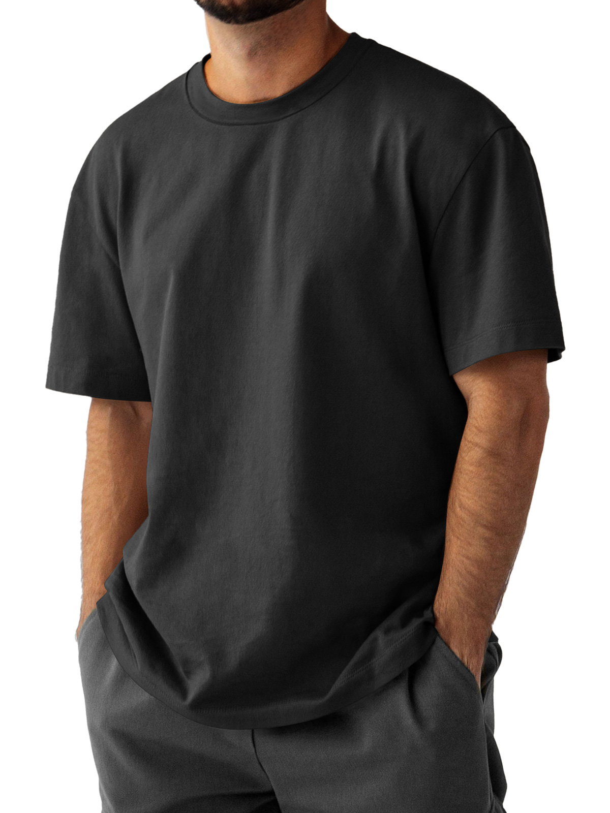 Men's Daily Pure Cotton Round Neck Casual Comfortable Short Sleeve T-shirt
