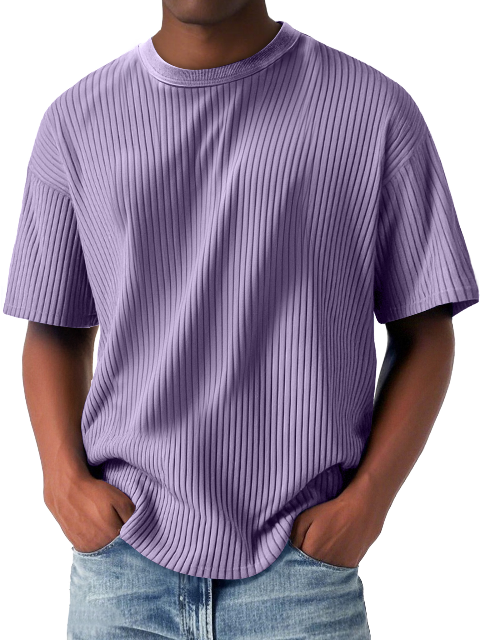 Men's Daily Casual Round Neck Solid Color Short-sleeved T-shirt