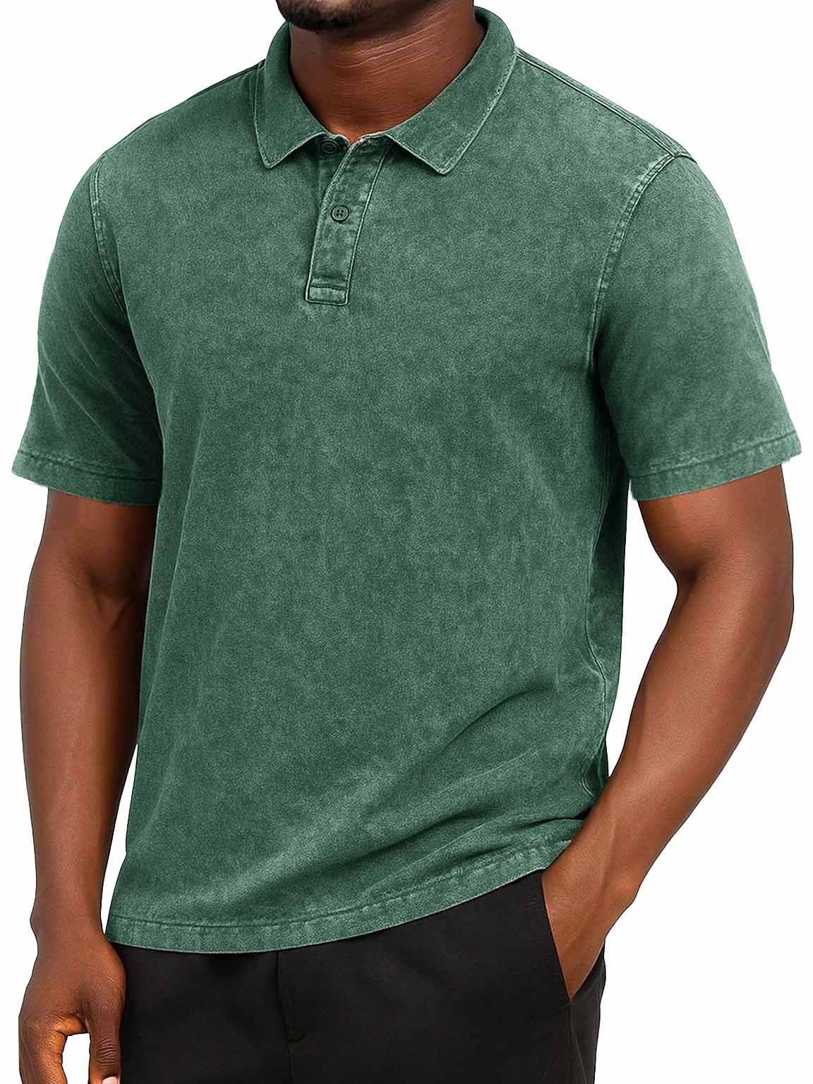 Men's Fashion Retro Distressed Short-sleeved Polo Shirt