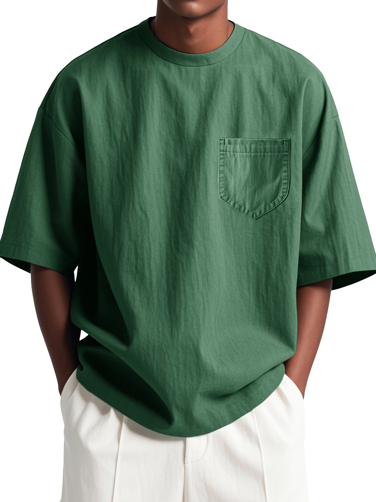 Men's Fashion Casual Loose Pocket Short Sleeve T-Shirt